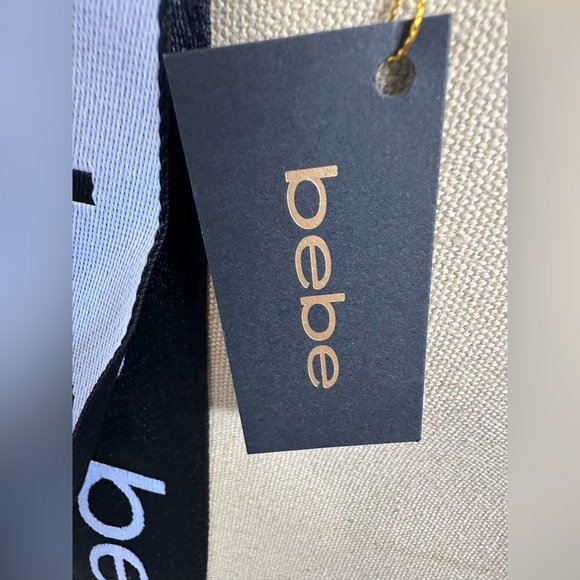Bebe Beige Tote with Black Logo Straps NWT - Picture 7 of 9